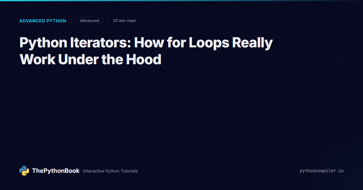 Python Iterators: How for Loops Really Work Under the Hood | PythonBook.io