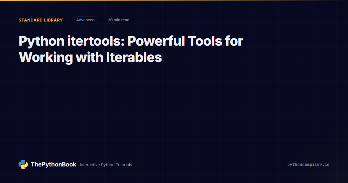 Python itertools: Powerful Tools for Working with Iterables | PythonBook.io